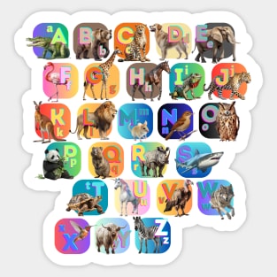 Sweet Colorful Animals Alphabet for Kids - A Delightful Letter Learning Adventure! Sticker